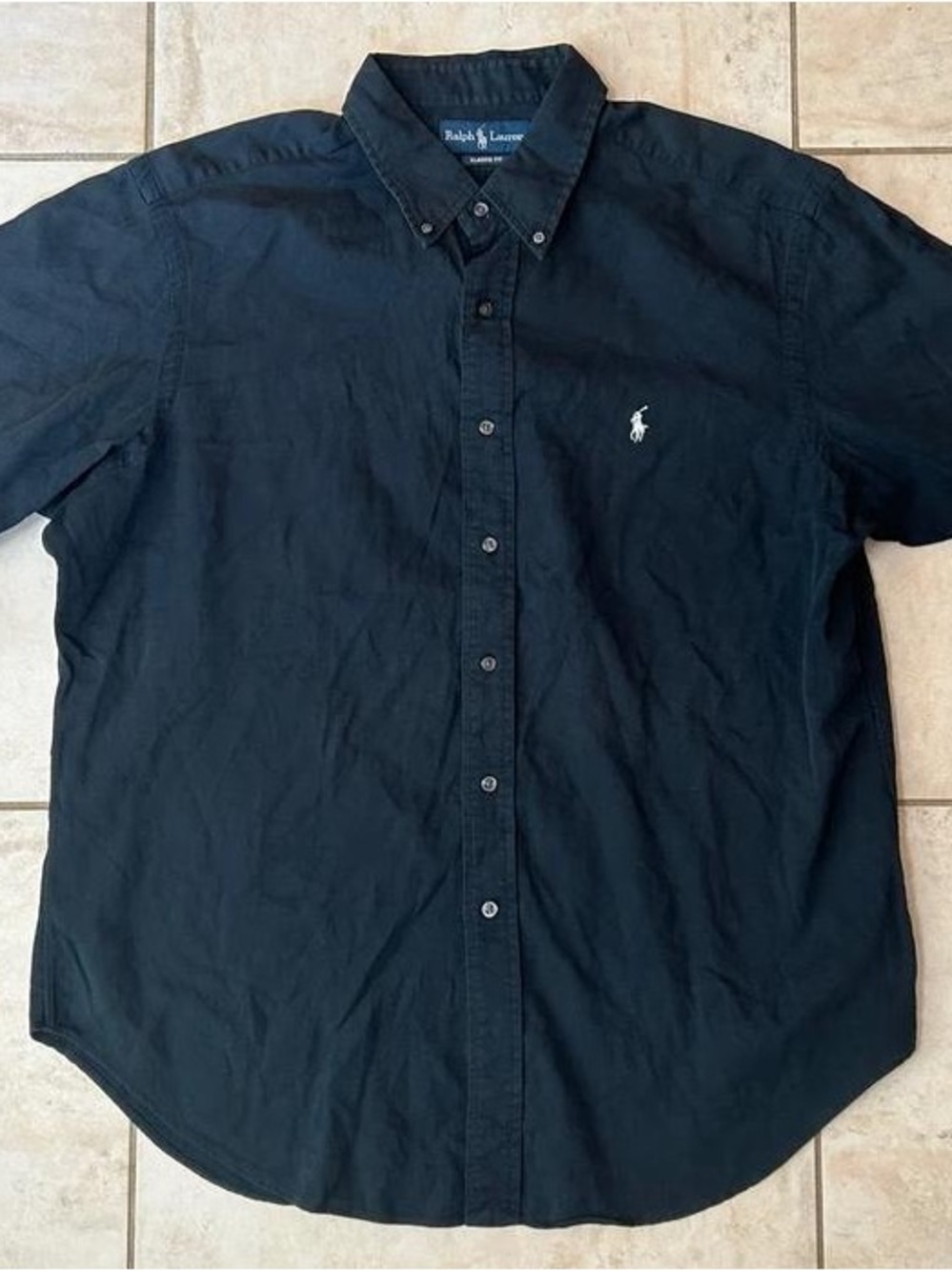 Ralph Lauren Men's Short-Sleeve Button-Down Shirt - Black
